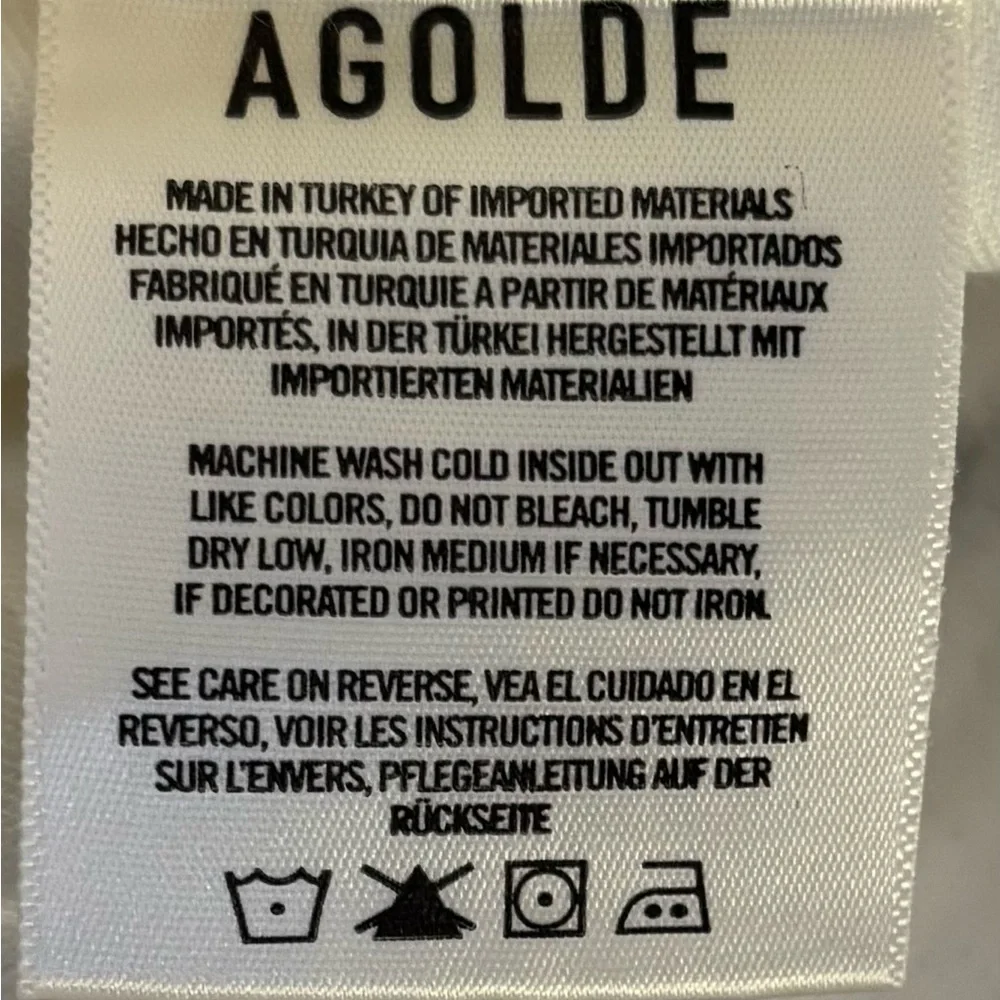 Agolde Willow Mid-Rise Slim Cut White Jeans - Picture 4 of 8